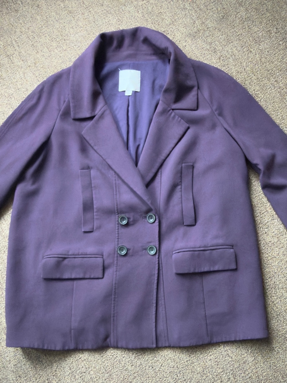 Nordstrom Double-Breasted Blazer in Plum